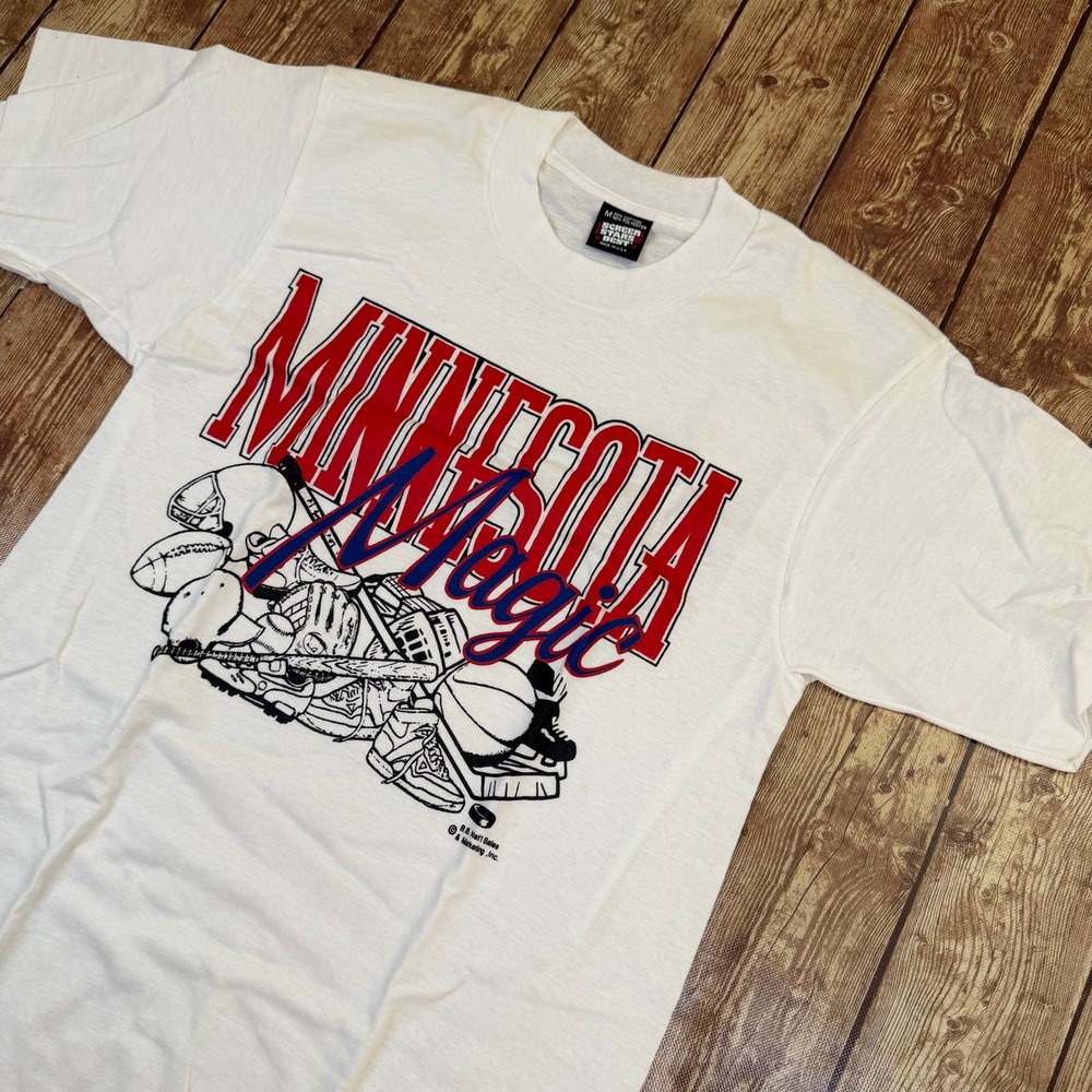 Screen Stars Minnesota Magic T Shirt Mens Medium White Vintage Single Stitch
